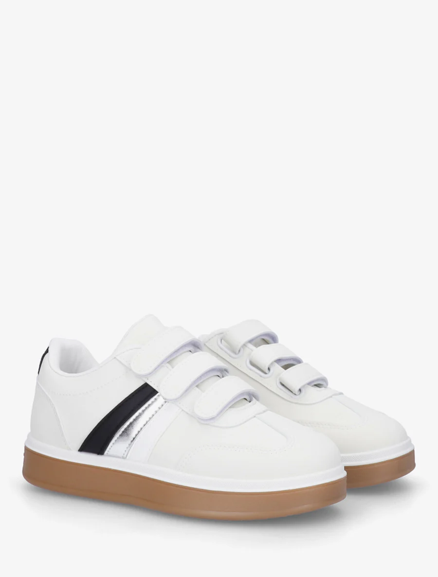 Klittenbandsneakers met rubberen zool - Wit - Image 4