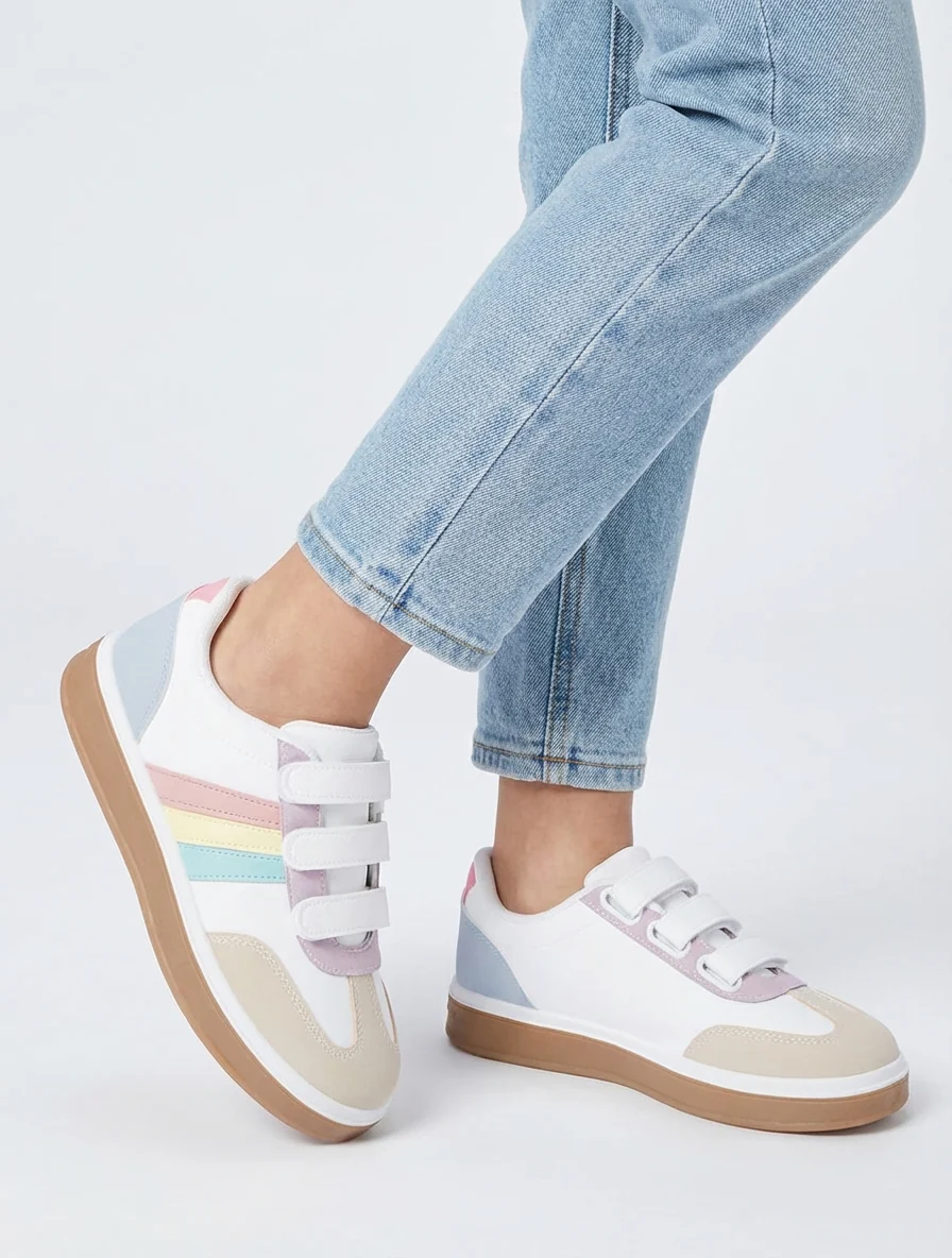 Klittenbandsneakers met rubberen zool - Meervoudig - Image 5