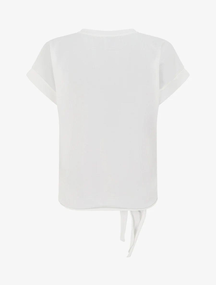 Knoop T-shirt met fantasiezak - Wit - Image 2