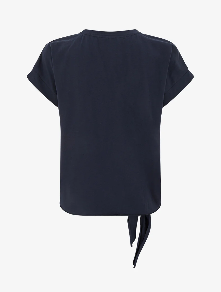 Knoop T-shirt met fantasiezak - Marine - Image 2