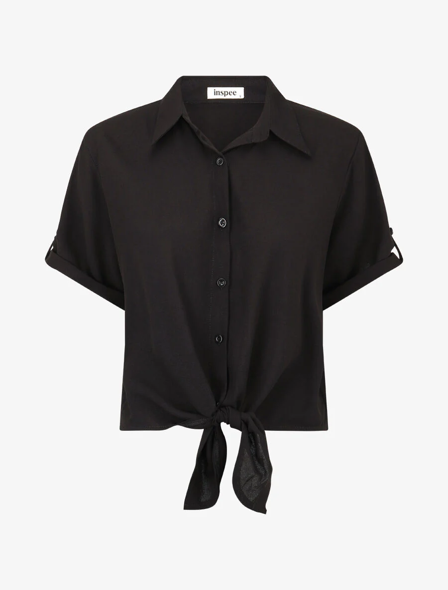 Knoop-top en broek - zwart - Image 2