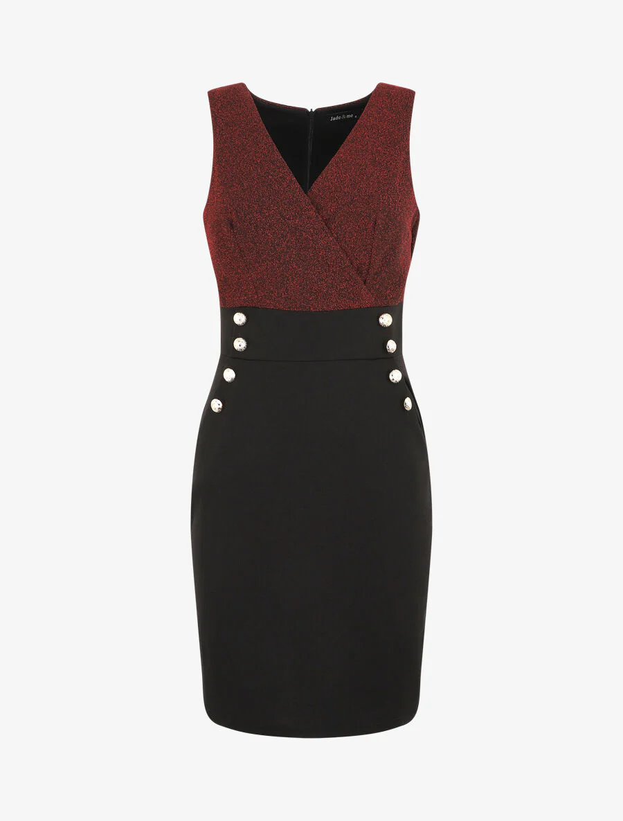 Kokerjurk met glitters - Rood - Image 2