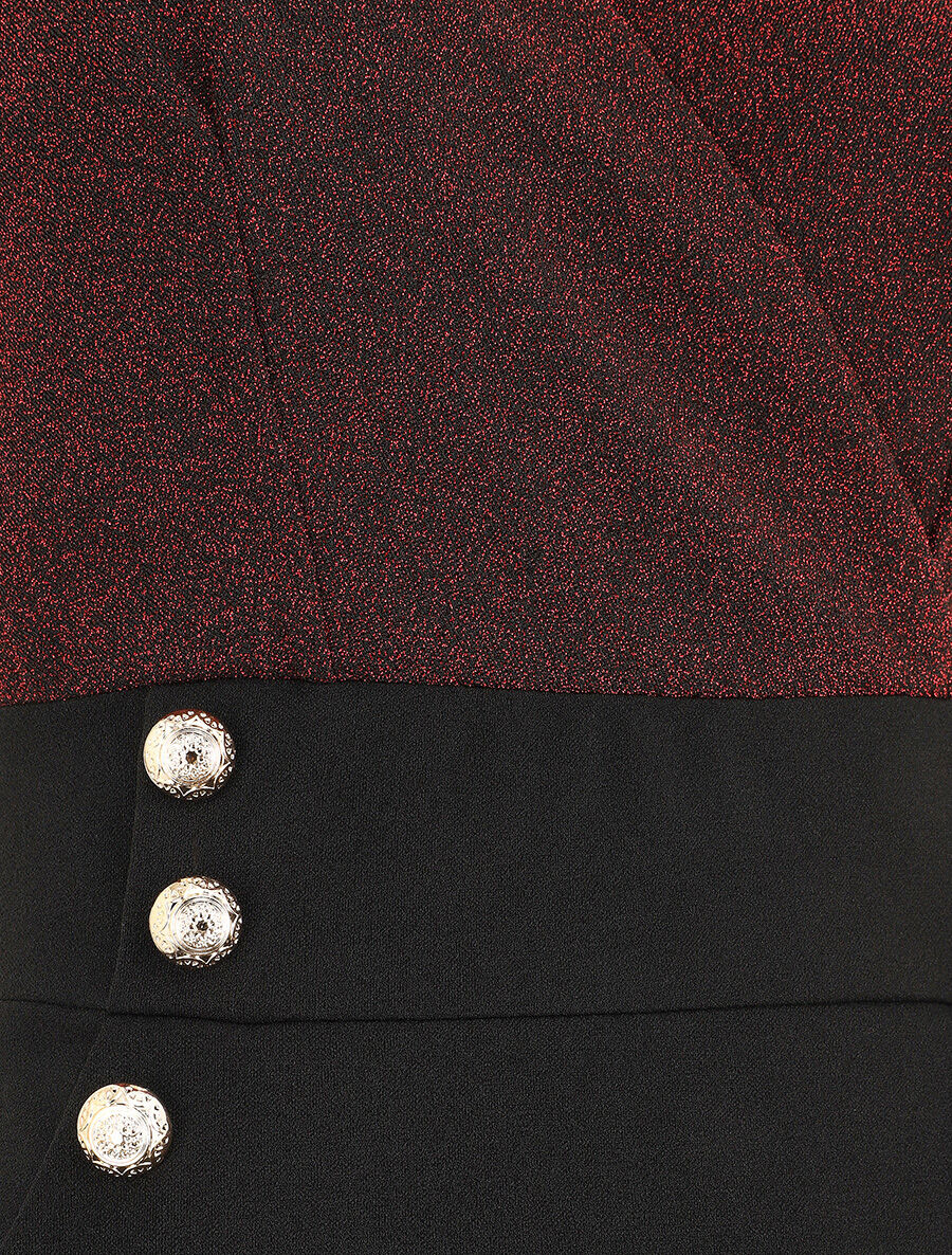 Kokerjurk met glitters - Rood - Image 4