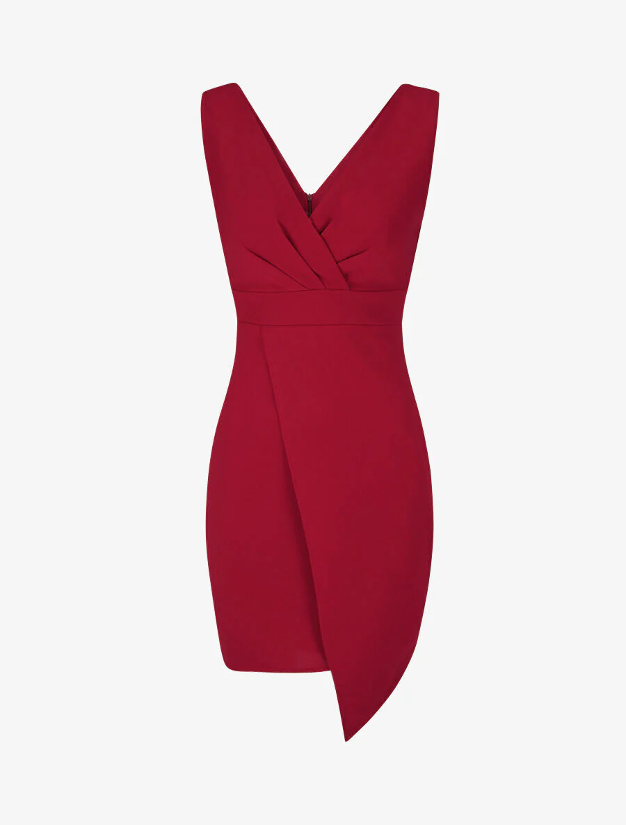 Kokerjurk met overslag - Rood - Image 2