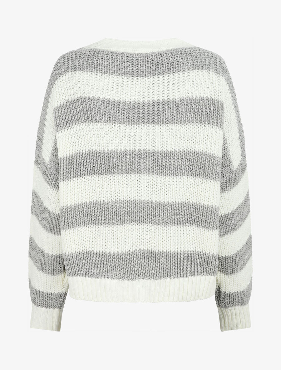 Kort gestreept vest - Grijs - Image 2