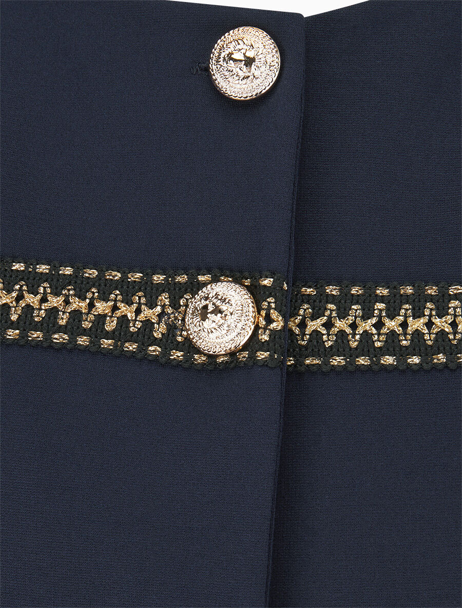 Kort jack met gestileerde gouden strepen - Marineblauw - Image 3