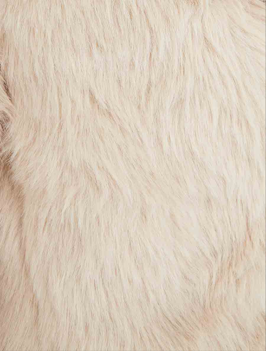 Kort jasje van imitatiebont - Beige - Image 3