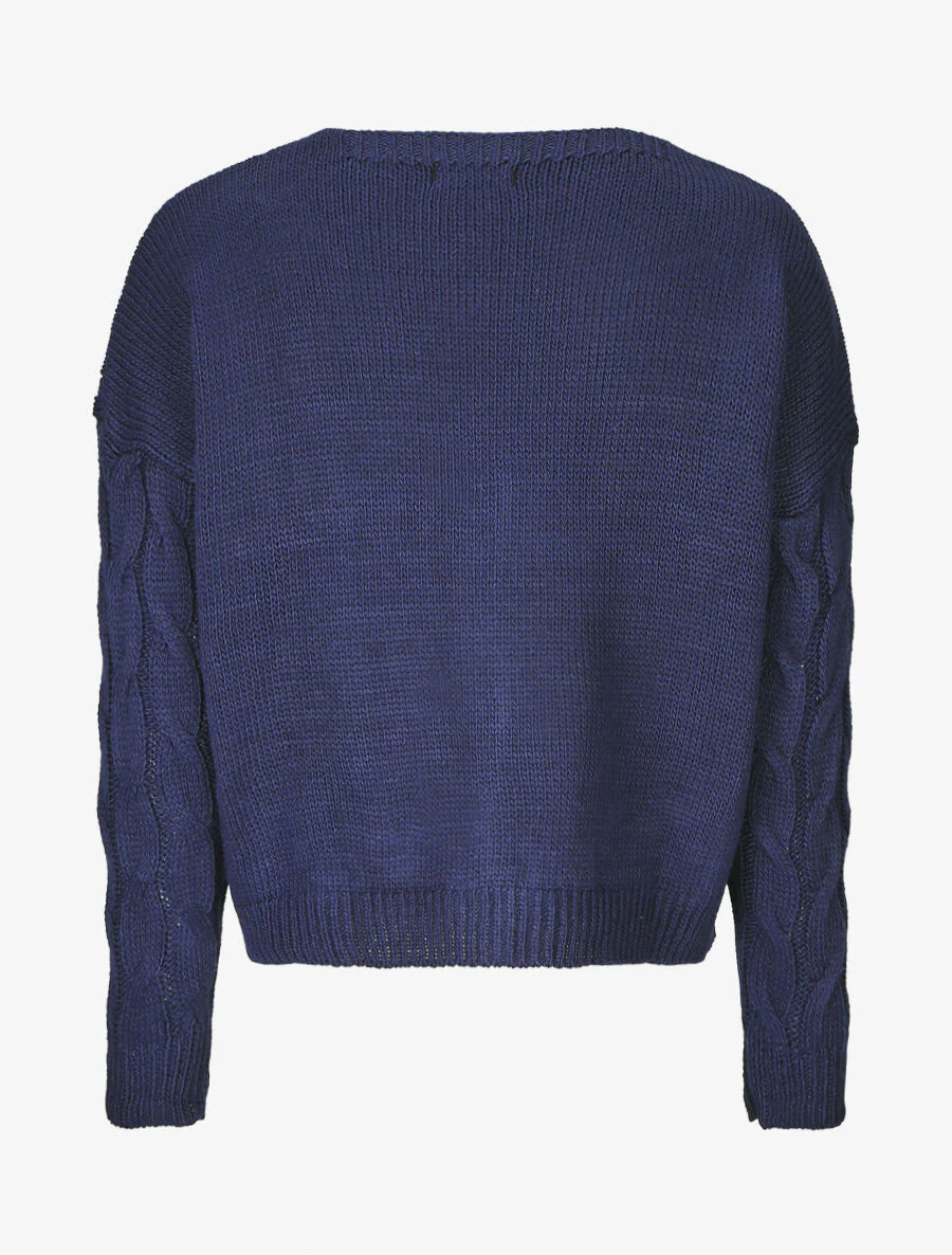 Kort vest met lange mouwen - Marineblauw - Image 2