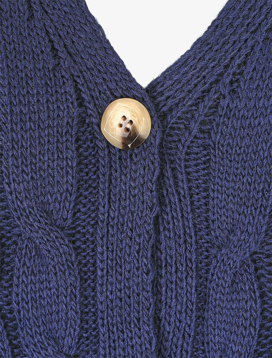 Kort vest met lange mouwen - Marineblauw - Image 3