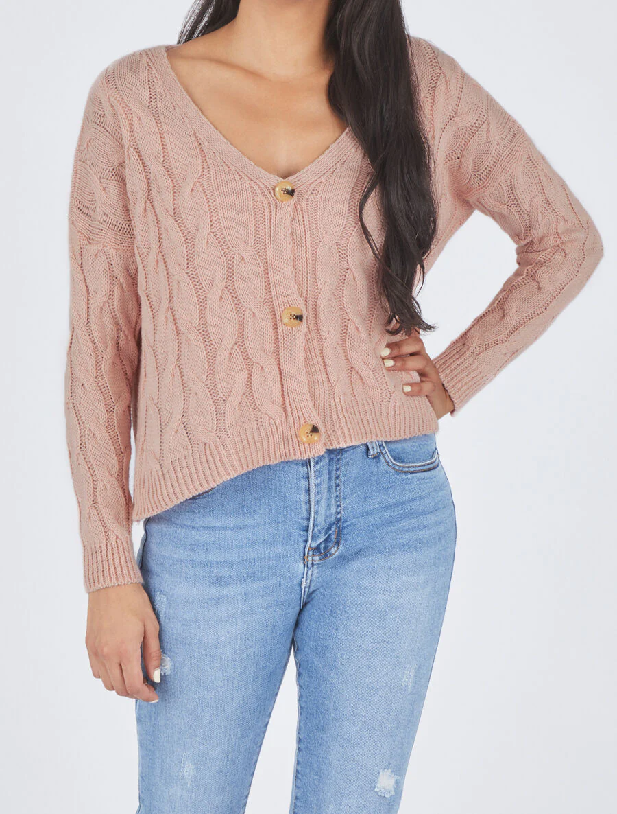 Kort vest met lange mouwen - Roze - Image 4