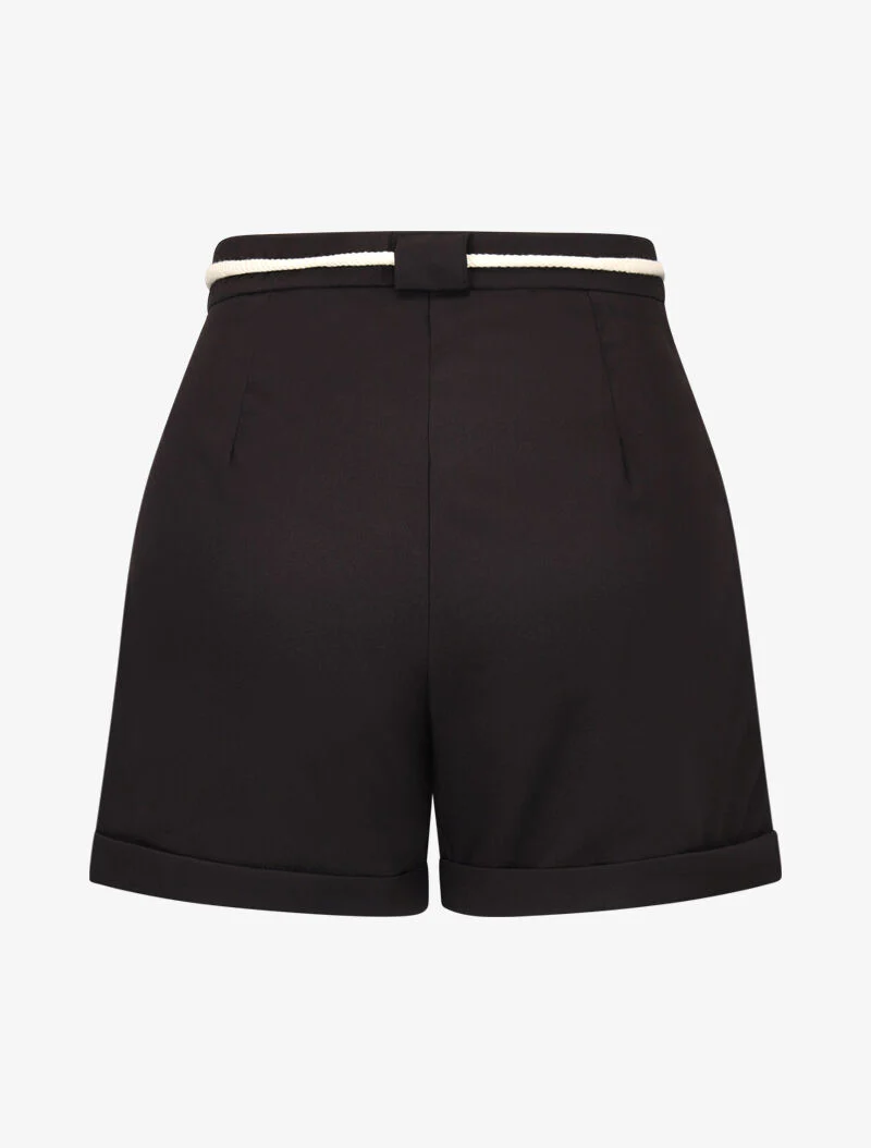 Korte broek met grote opgestikte zakken - zwart - Image 2