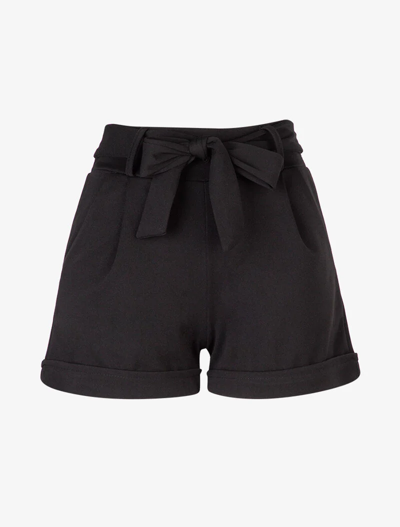 Korte broek met zoom - zwart