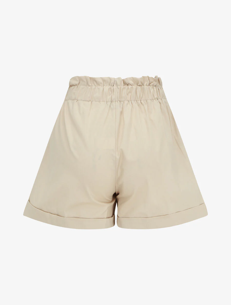 Korte hoge taille uitlopende zoom - Beige - Image 2