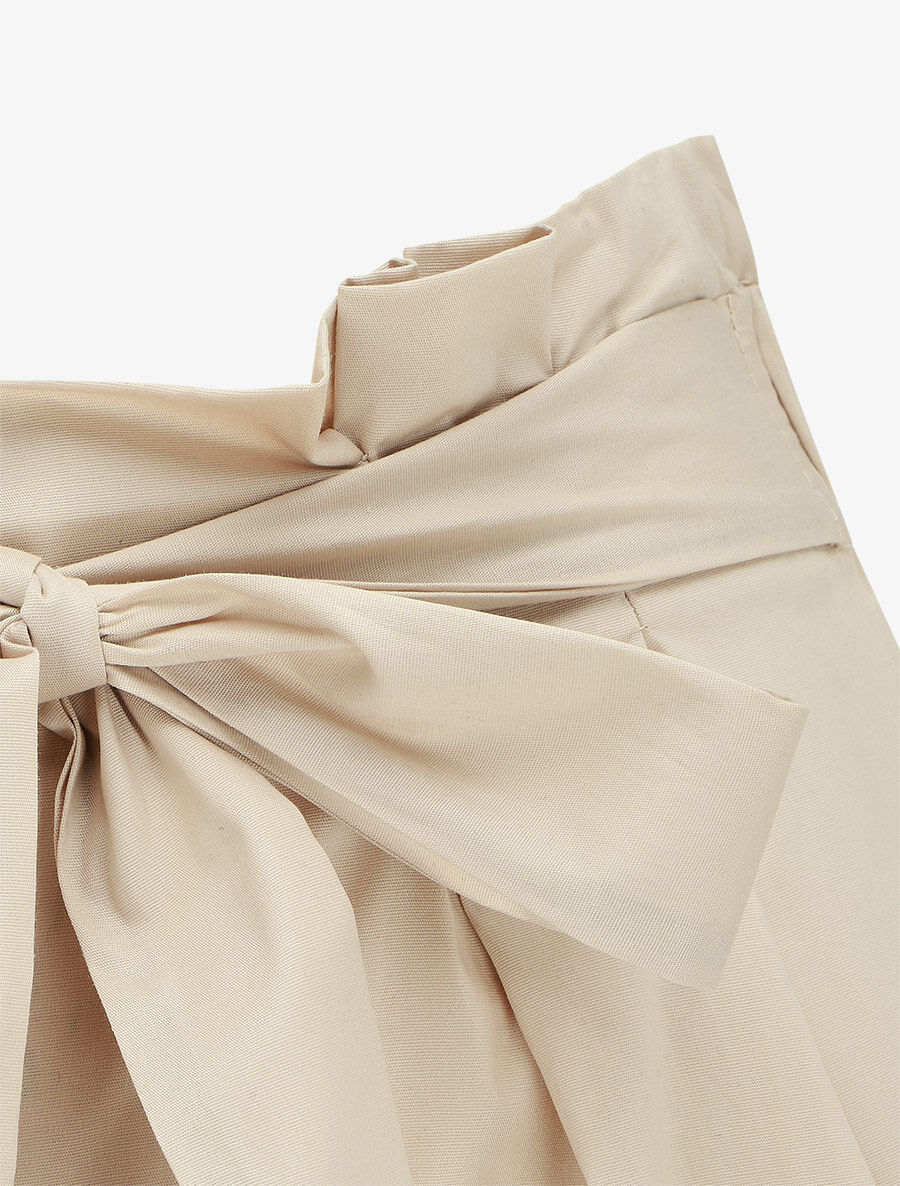 Korte hoge taille uitlopende zoom - Beige - Image 3