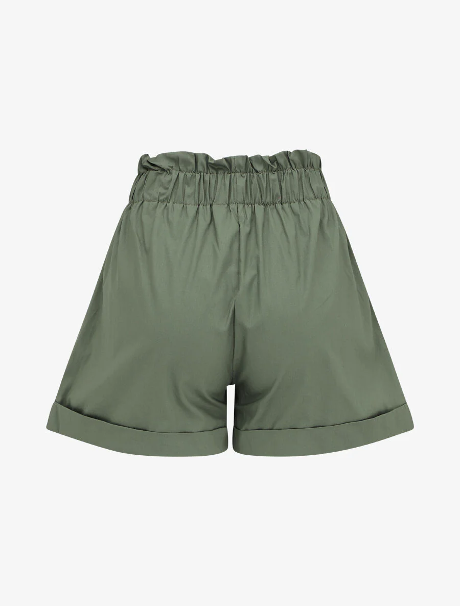 Korte hoge taille uitlopende zoom - Kakigroen - Image 2