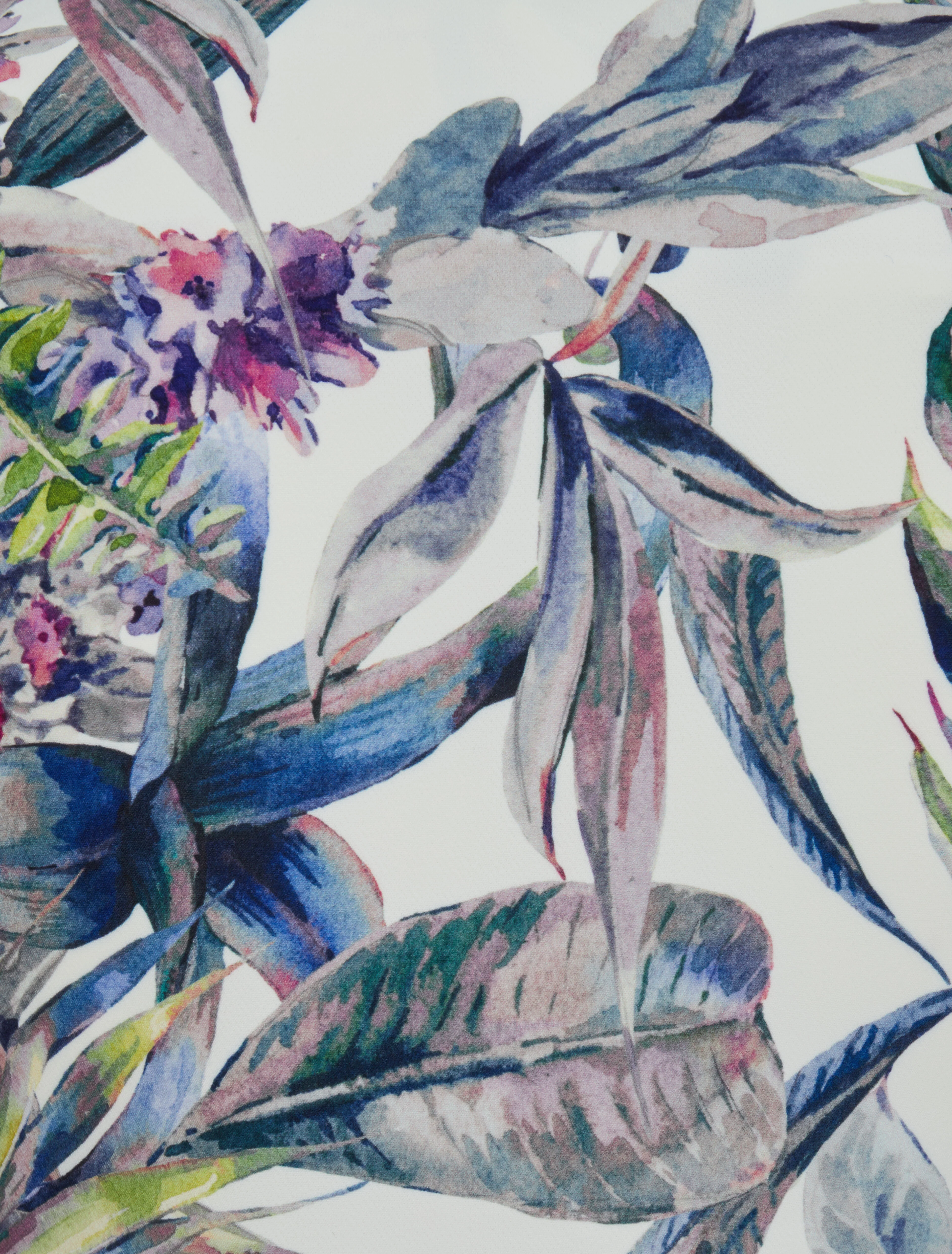Korte jas met tropische plantenprint - Wit - Image 3