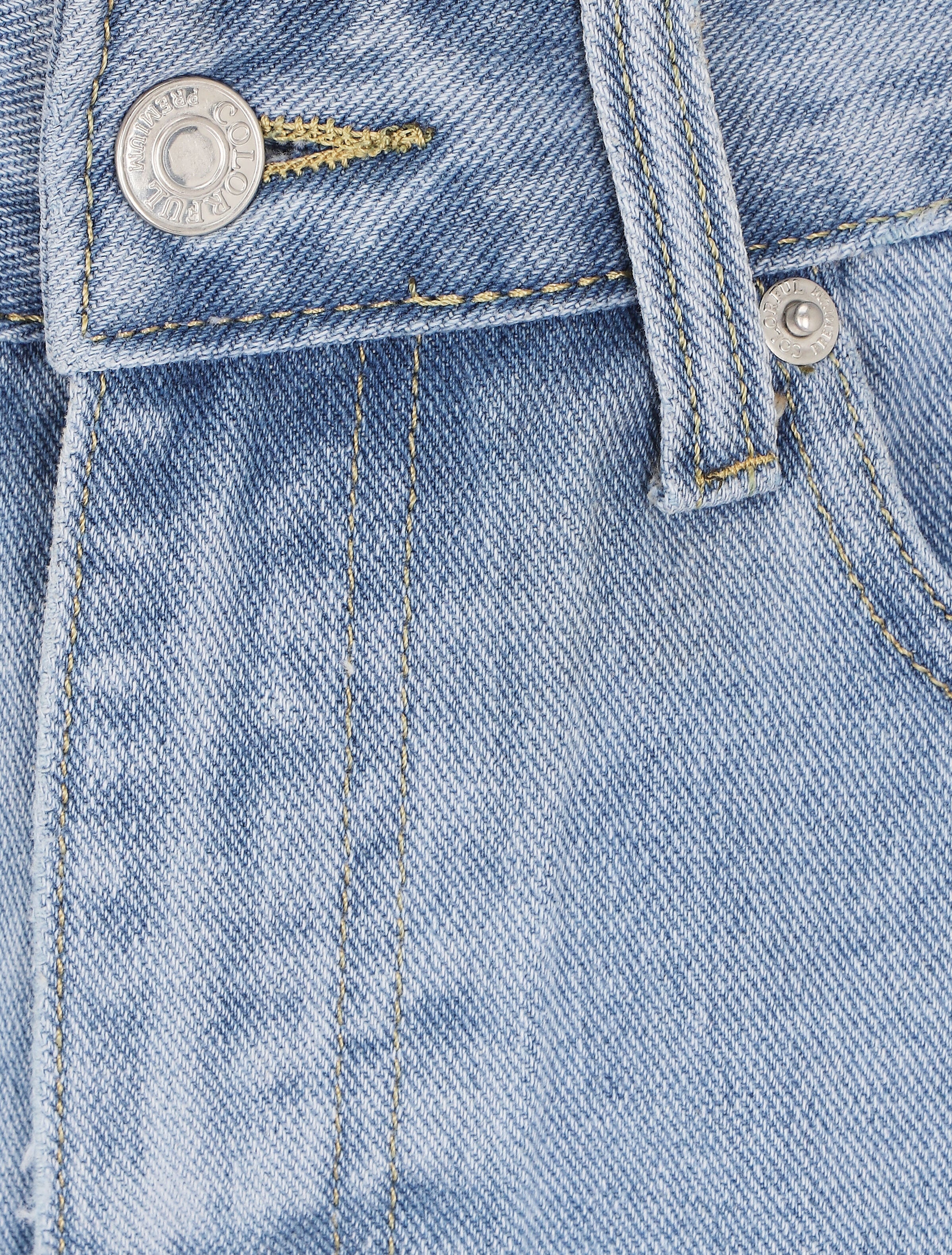 Korte jeans met versleten randen - Lichtblauw - Image 3