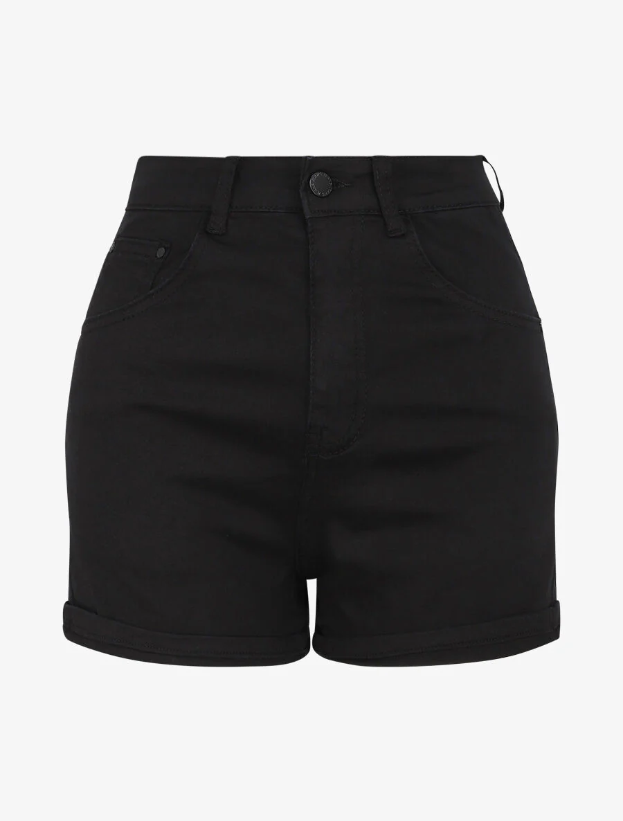 Korte jeans met zoom - Zwart