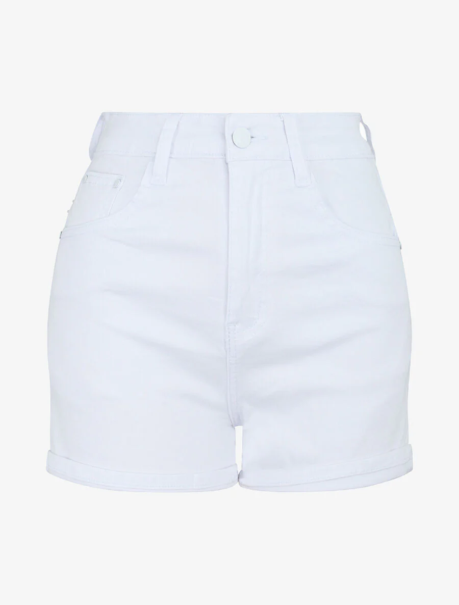 Korte jeans met zoom - Wit