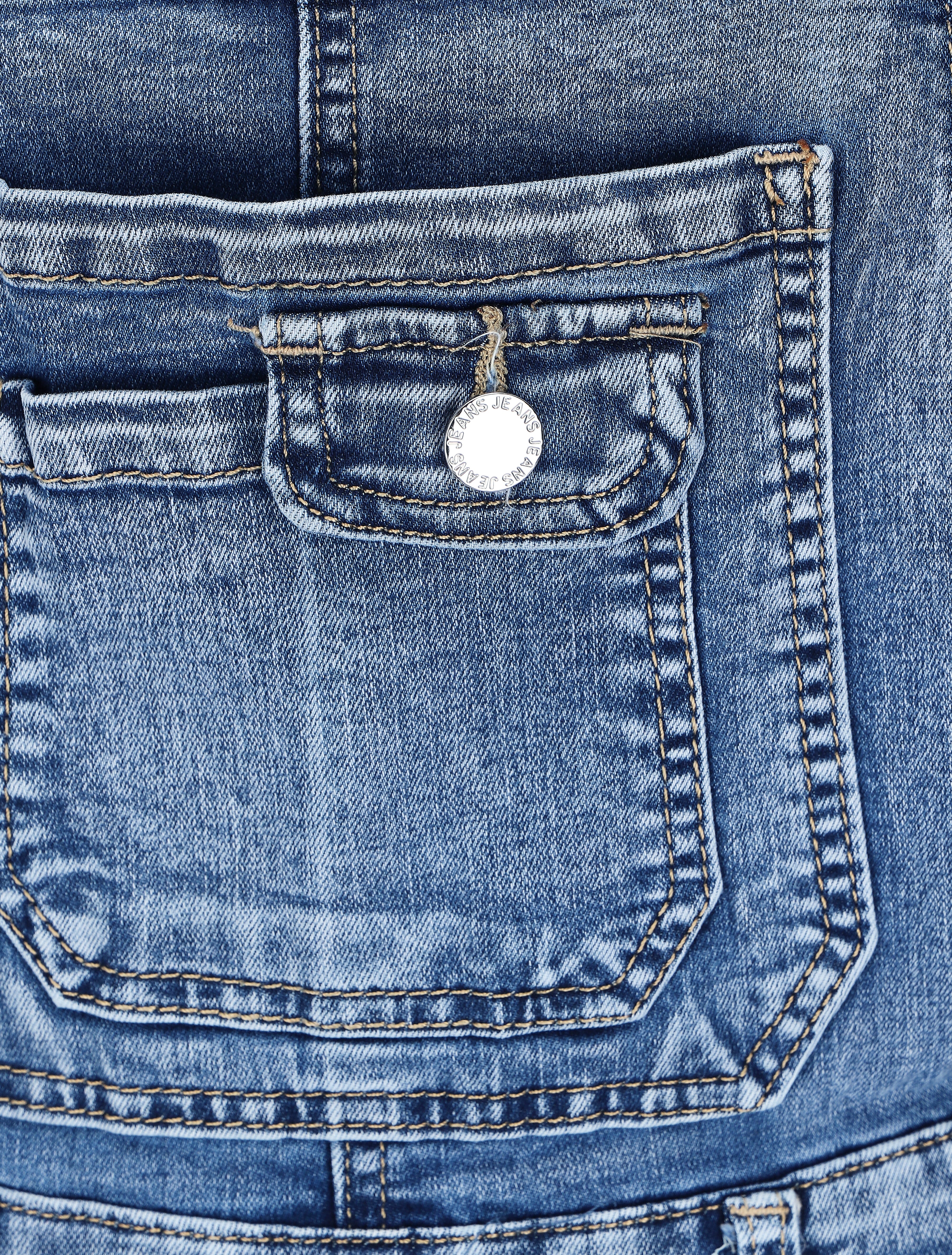 Korte jeans overall - Blauw - Image 3