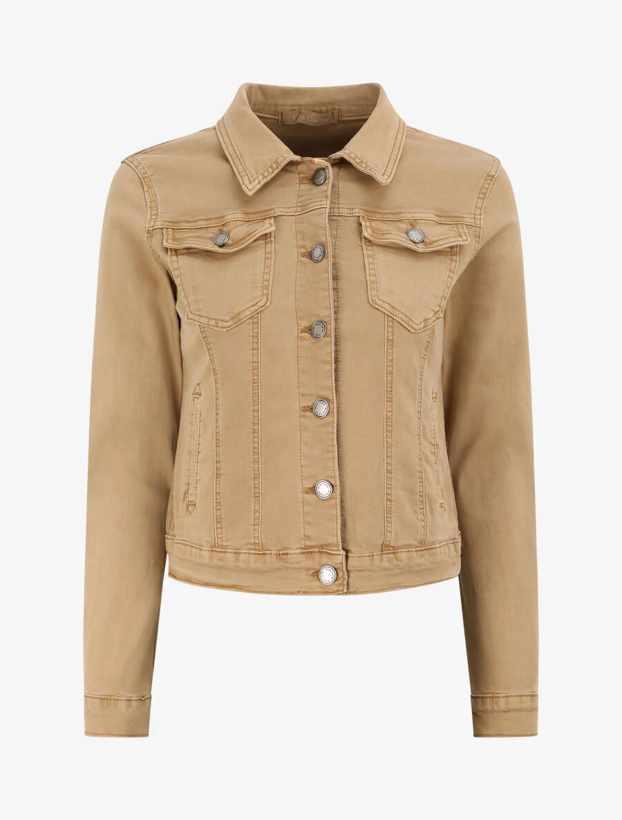 Korte jeansjas - Kameel - Image 2