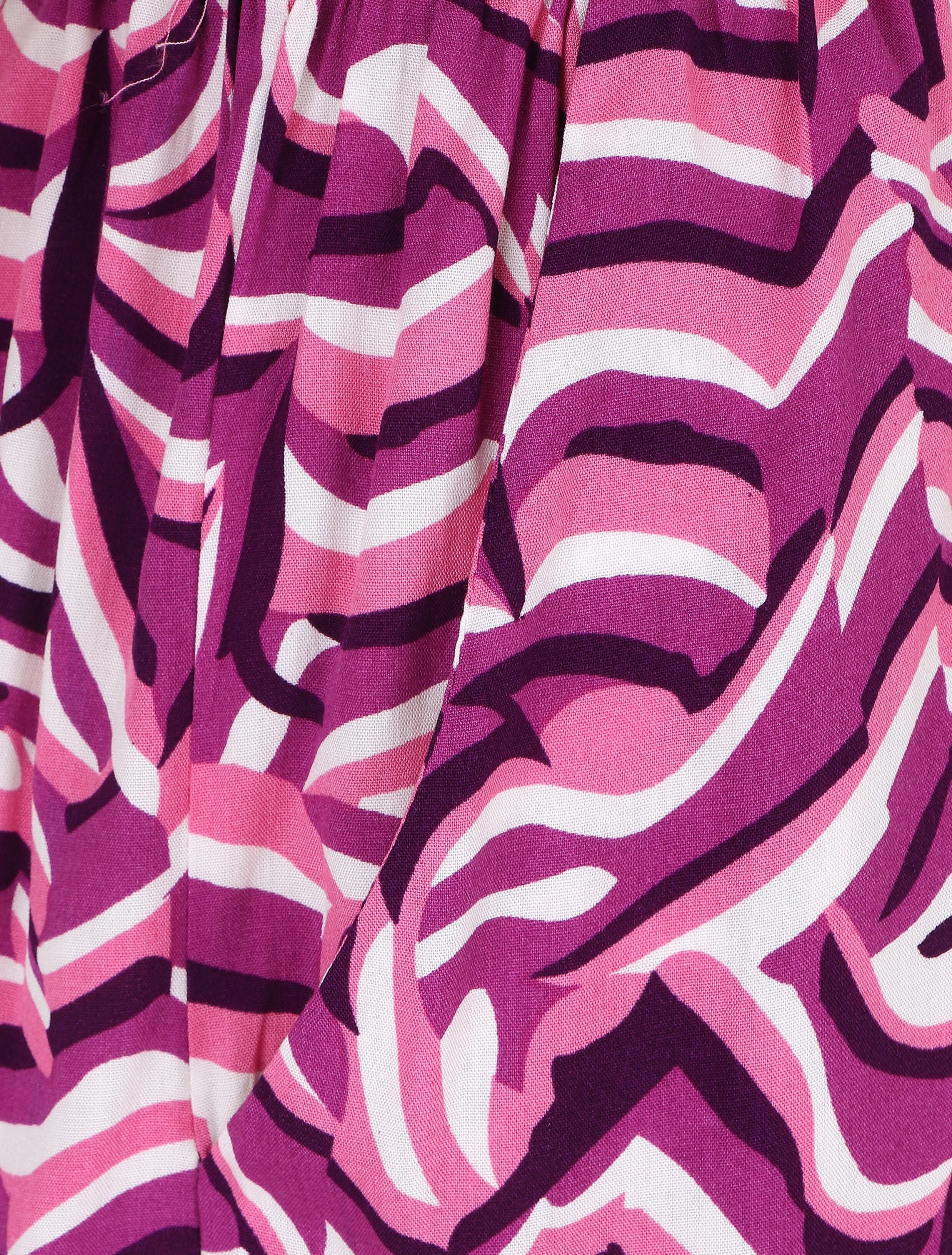 Korte jumpsuit met korte mouwen en grafische print - Paars - Image 3