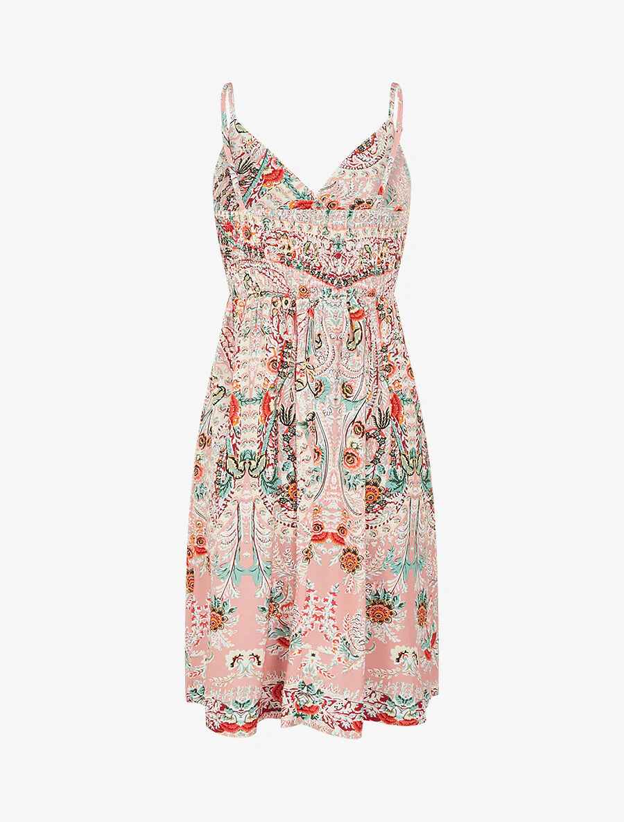 Korte jurk met bloemenprint - Roze - Image 2