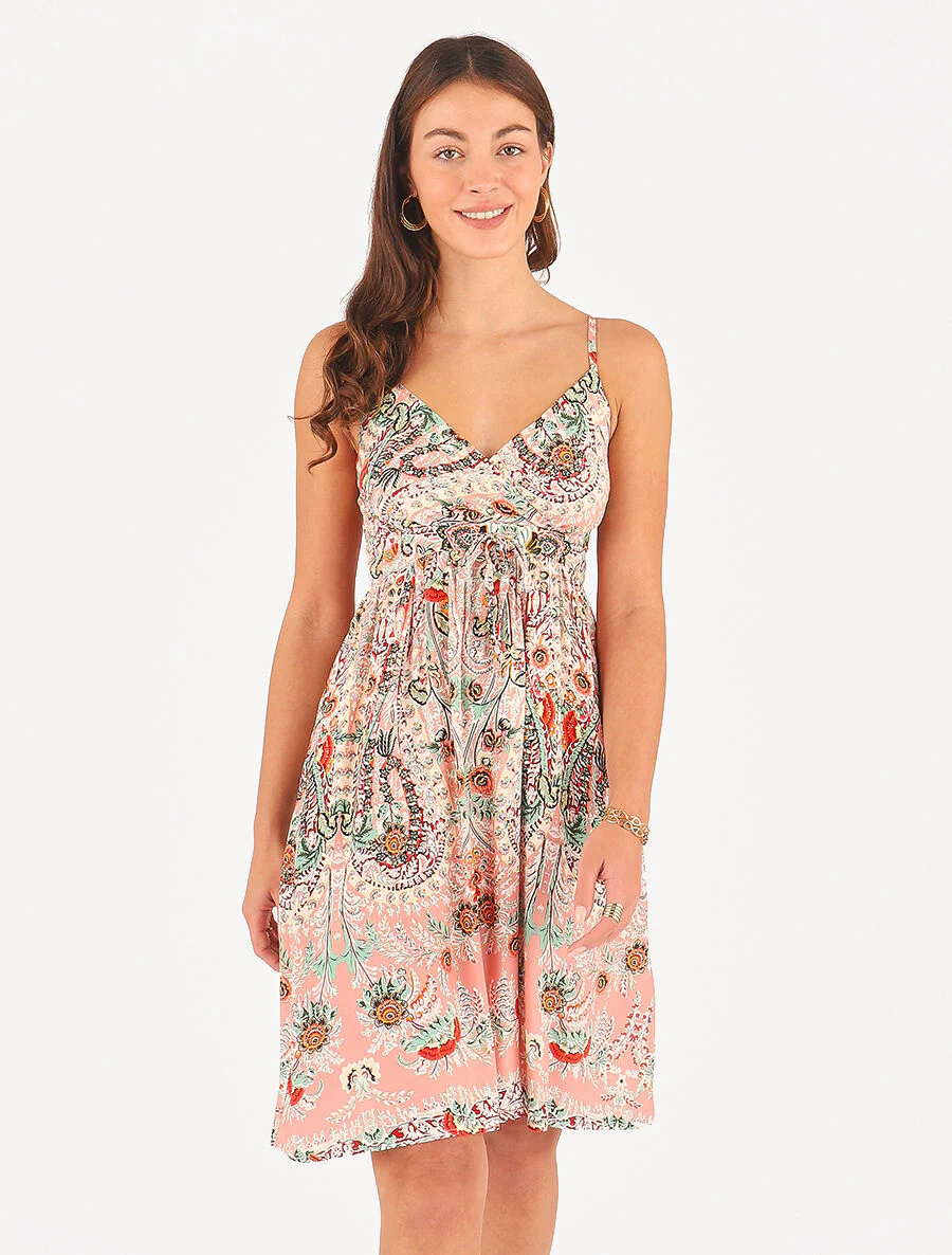 Korte jurk met bloemenprint - Roze - Image 4