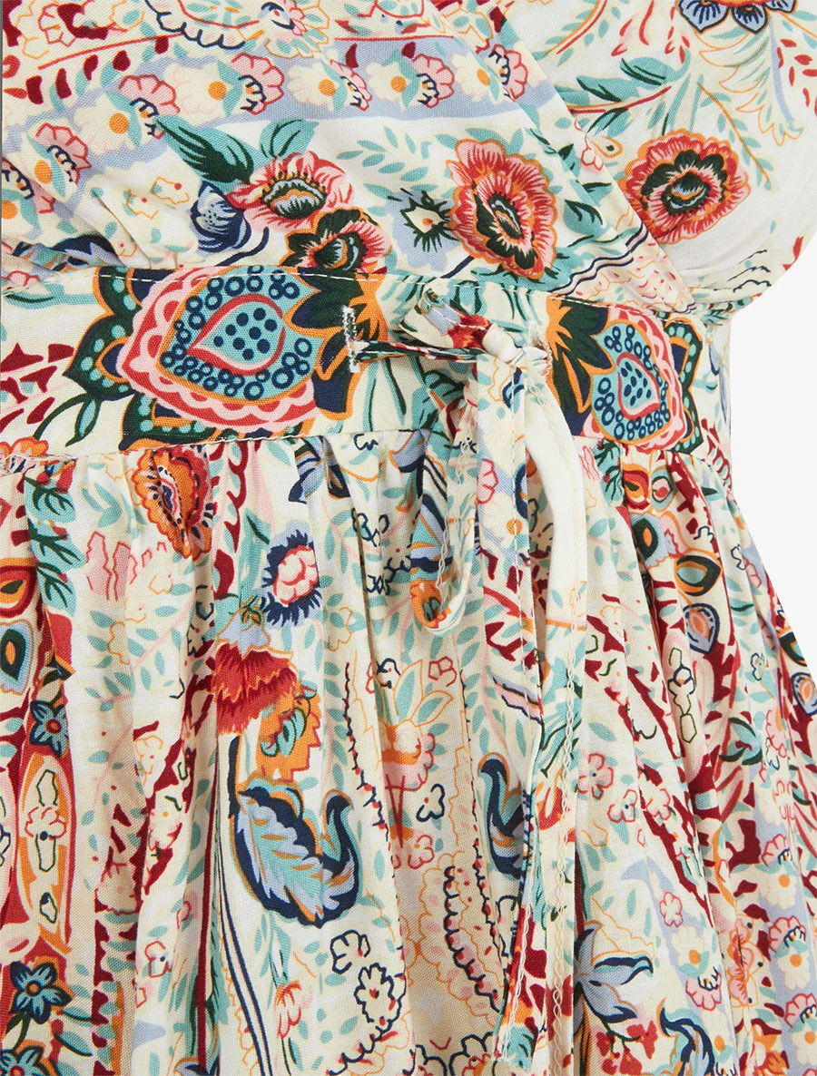Korte jurk met bloemenprint - wit - Image 3
