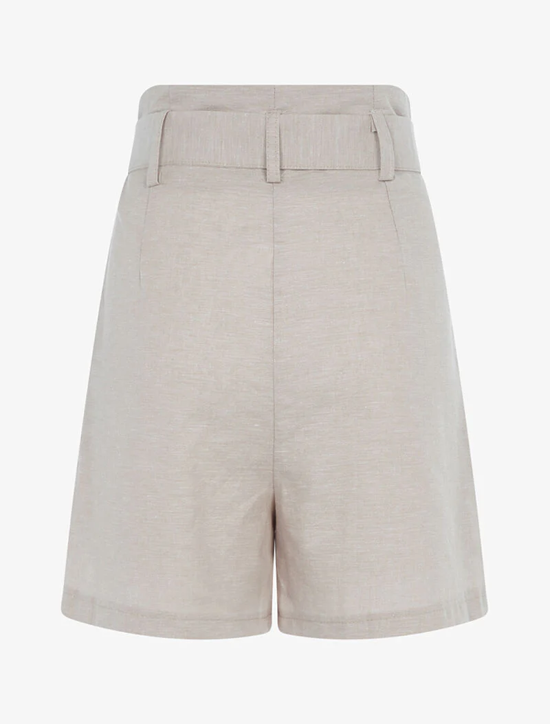 Korte empire taille linnen - beige - Image 2