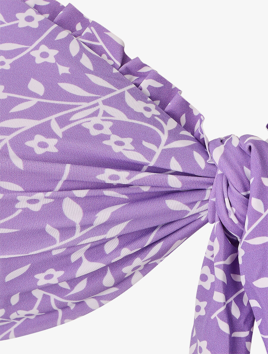 Korte mouw Bikini met bloemenprint - Lila - Image 3