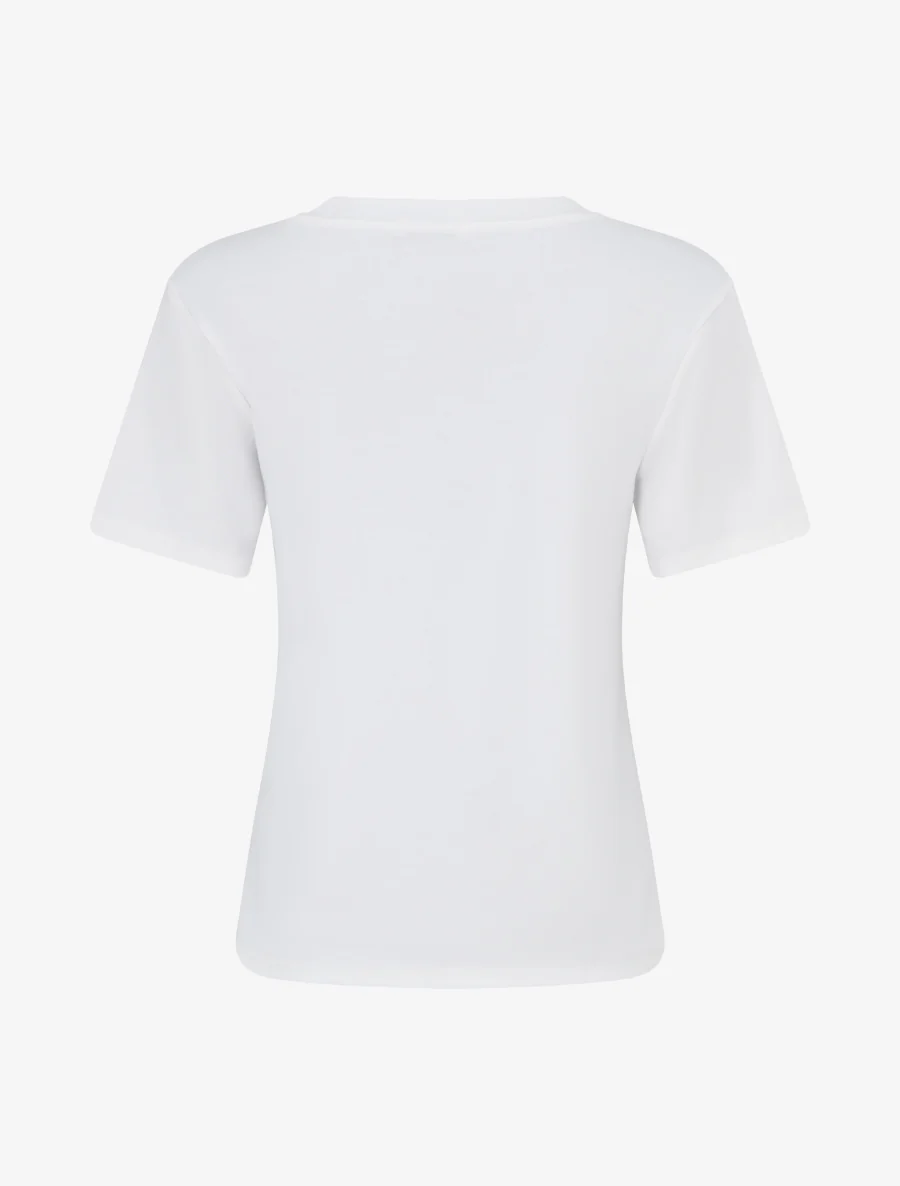 Korte mouwen T-shirt met bloemenmotief - Wit - Image 2