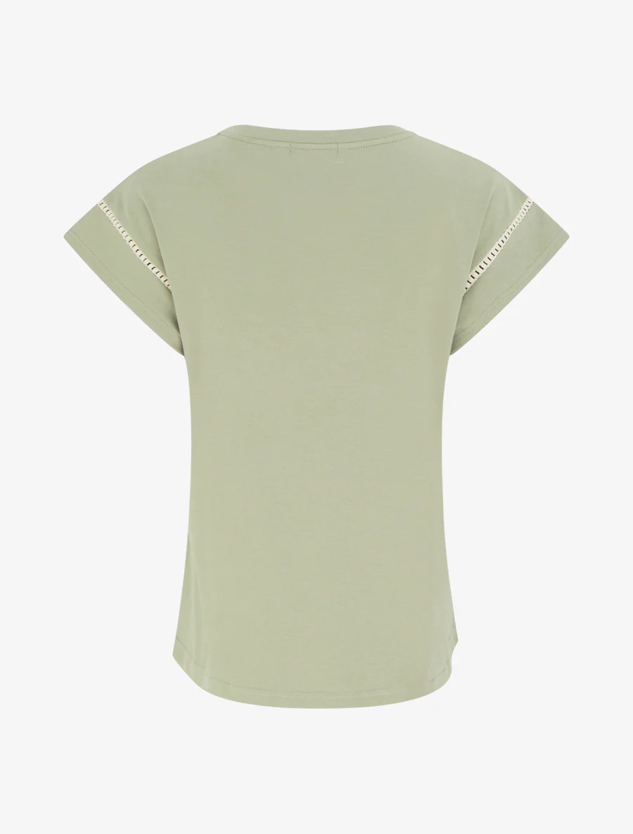Korte mouwen T-shirt met geborduurde palmboom - Olijfgroen - Image 2