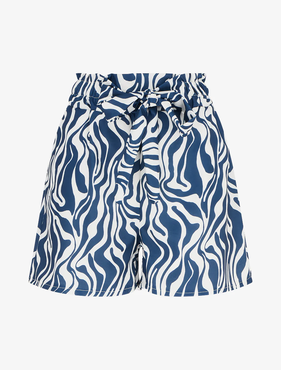 Korte paperbag met fantasieprint - Marine