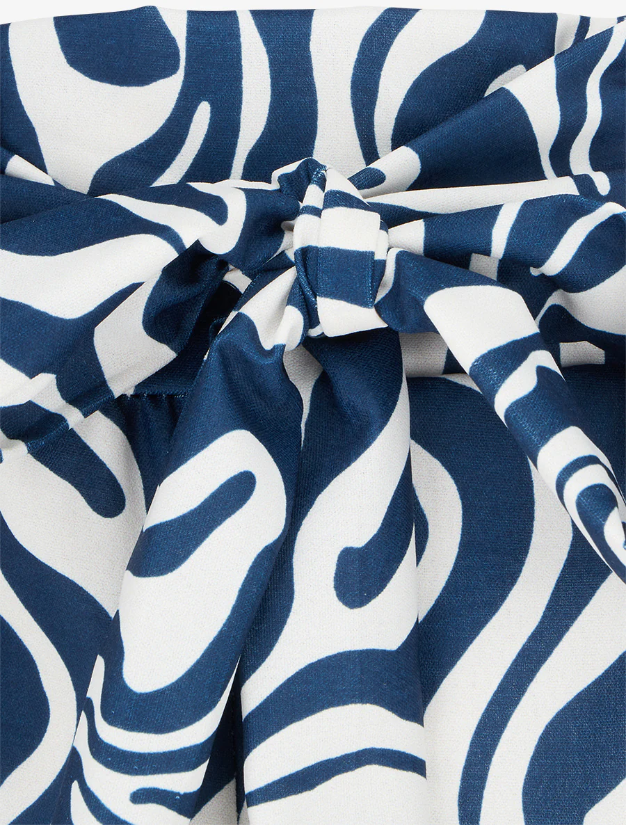 Korte paperbag met fantasieprint - Marine - Image 3