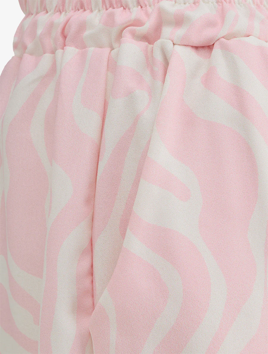 Korte paperbag met fantasieprint - Roos - Image 3