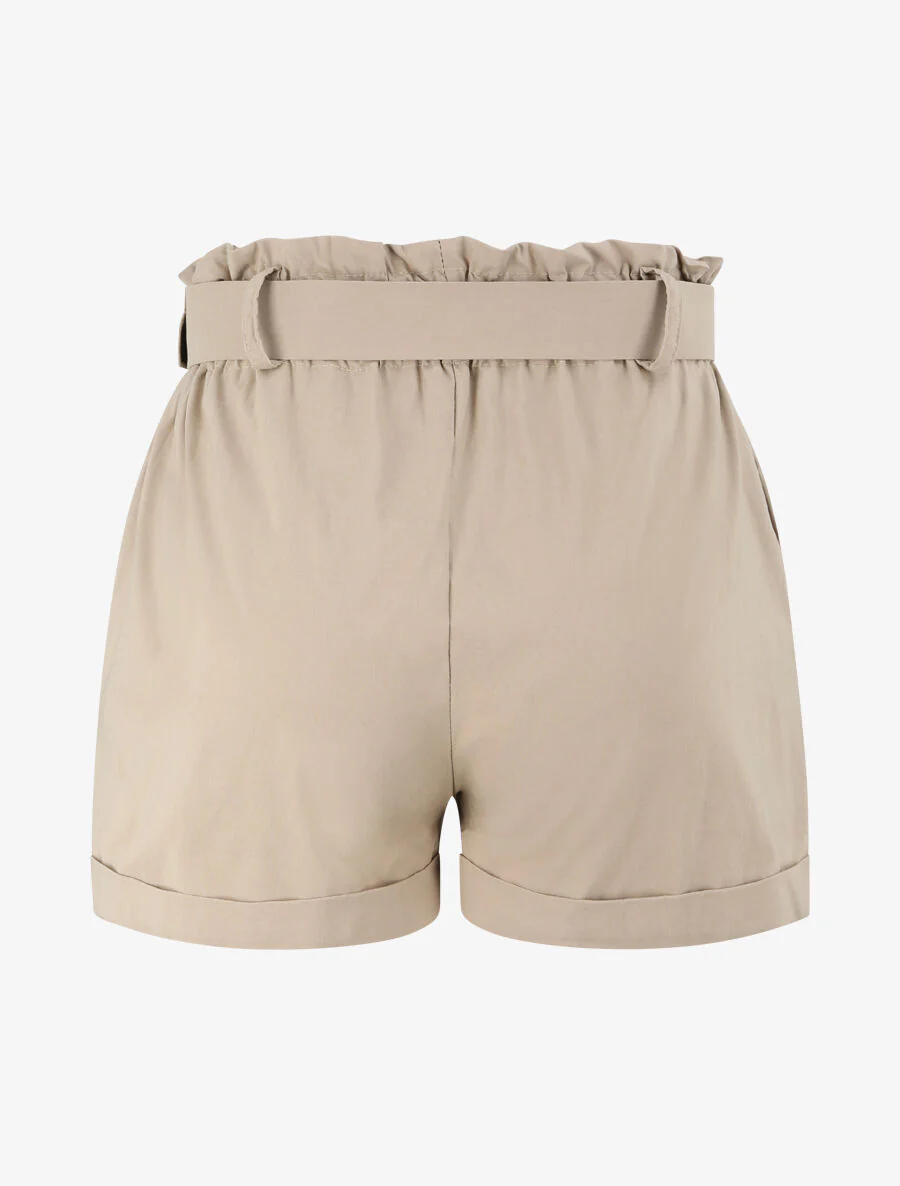 Korte papieren zak met omgekeerde zijde - beige - Image 2