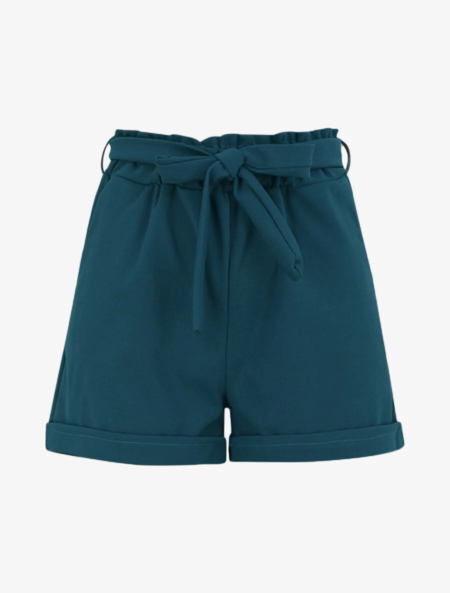 Korte papieren zak met omgekeerde zijde - Eend blauw