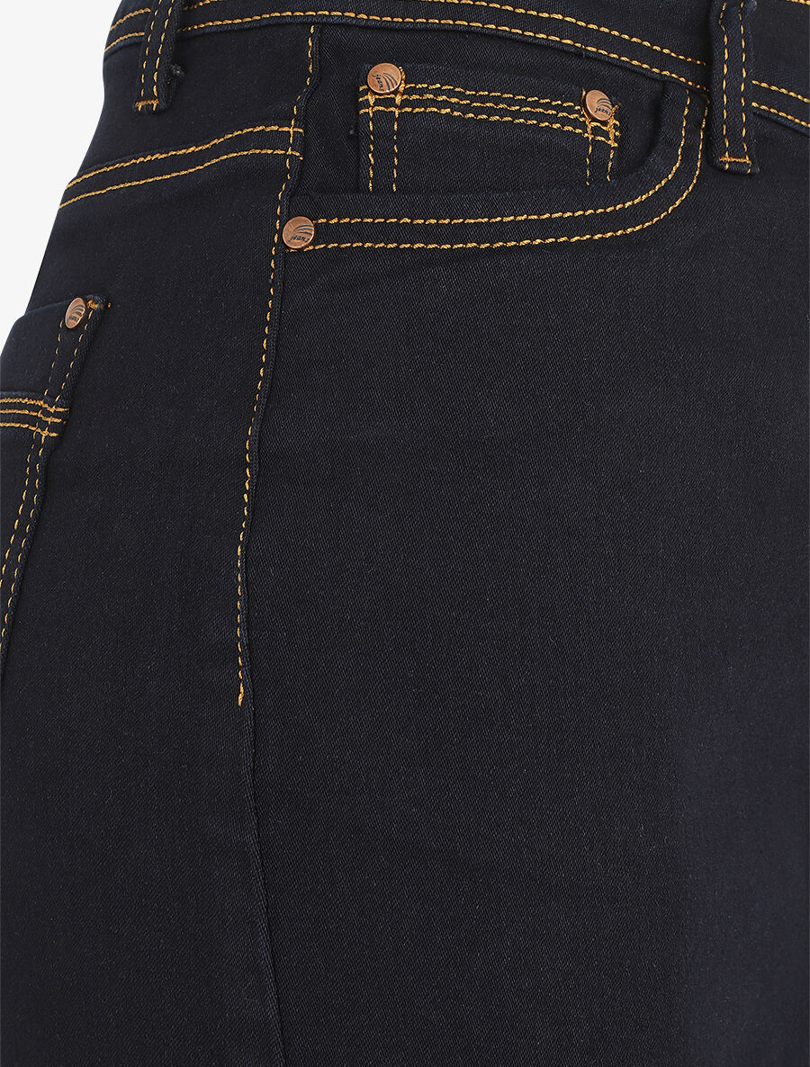 Korte rechte denim rok standaard maat - Ruw blauw - Image 3
