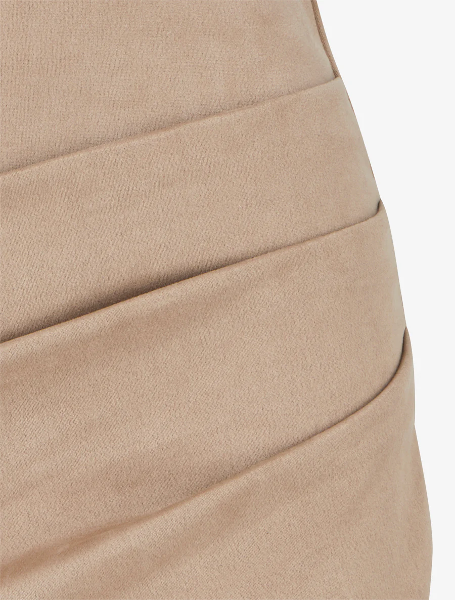 Korte rok in suèdine - Beige - Image 3