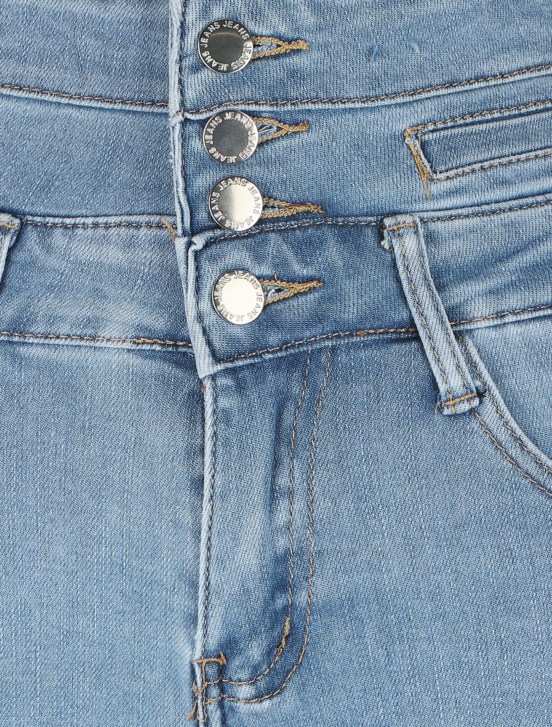 Korte spijkerbroek met rolzomen en een hoge taille - blauw - Image 3