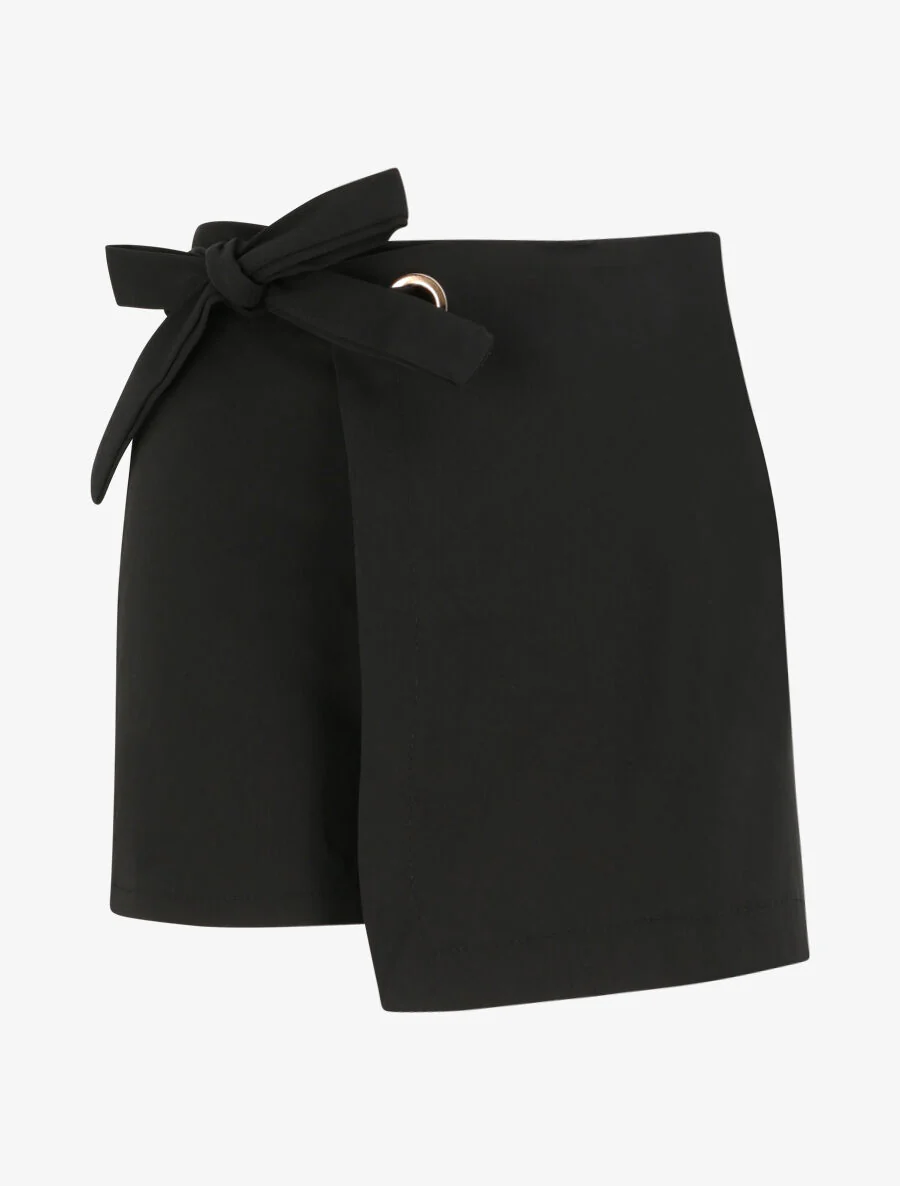 Korte stijl rok met elastische taille - Zwart