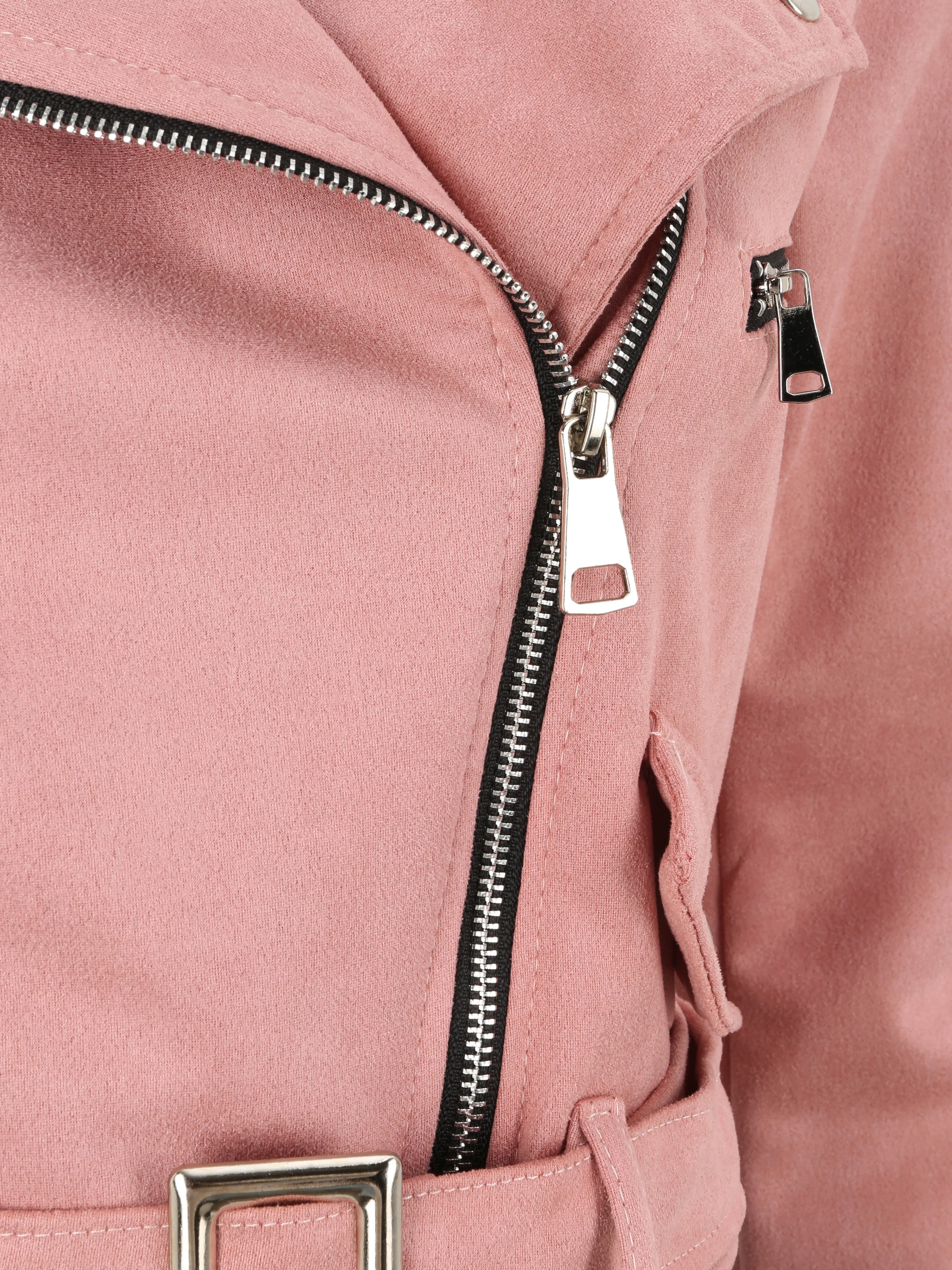 Korte suède jas - Roze - Image 3