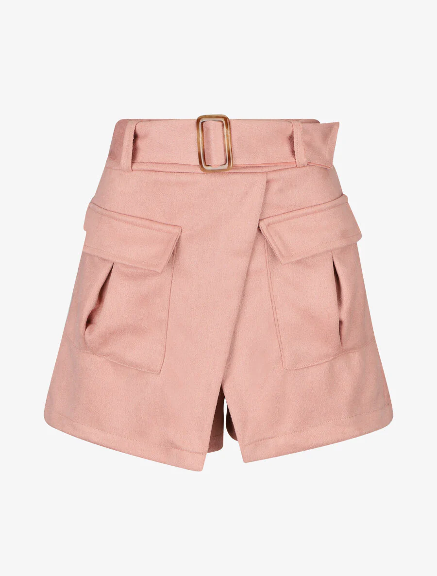Korte suède rok - Roze