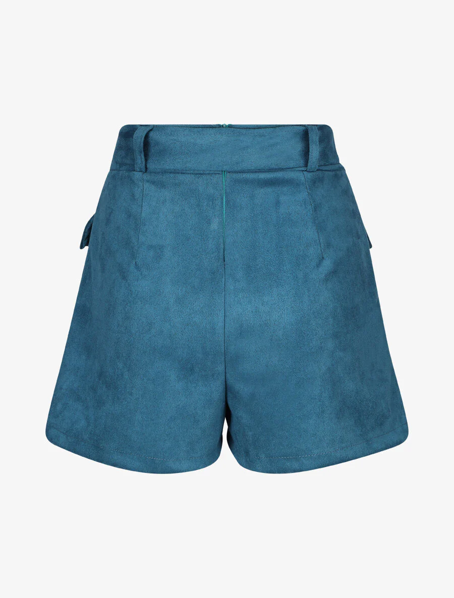 Korte suède rok - Blauw - Image 2