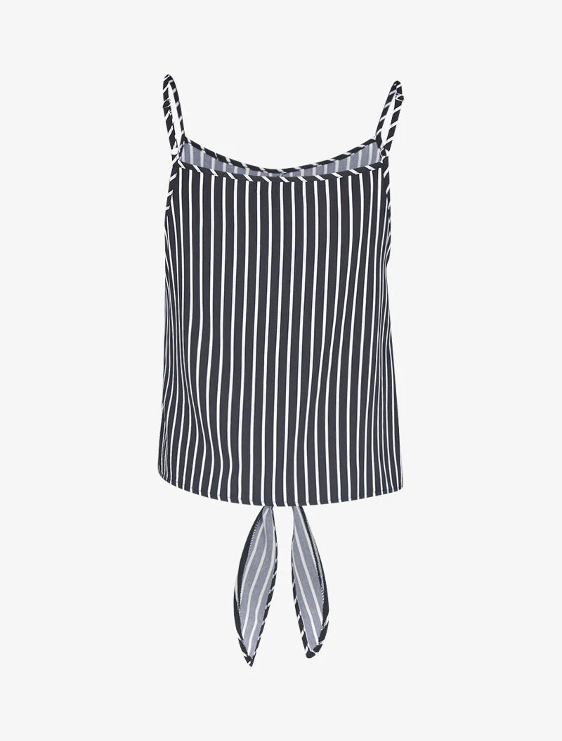 Korte tanktop om te knopen - zwart - Image 2