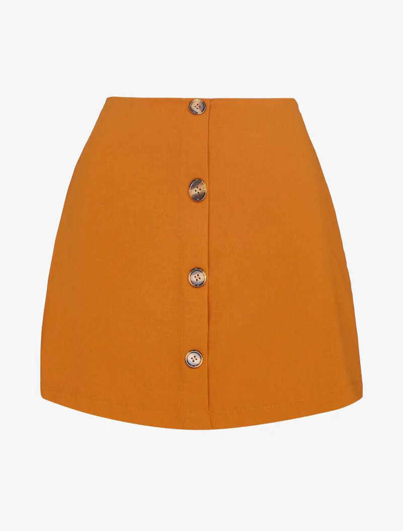 Korte trapezevormige rok - oranje