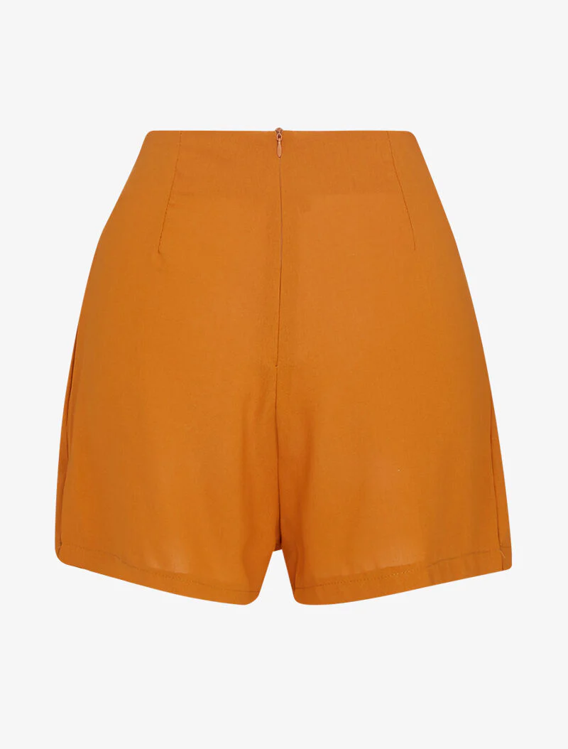Korte trapezevormige rok - oranje - Image 3