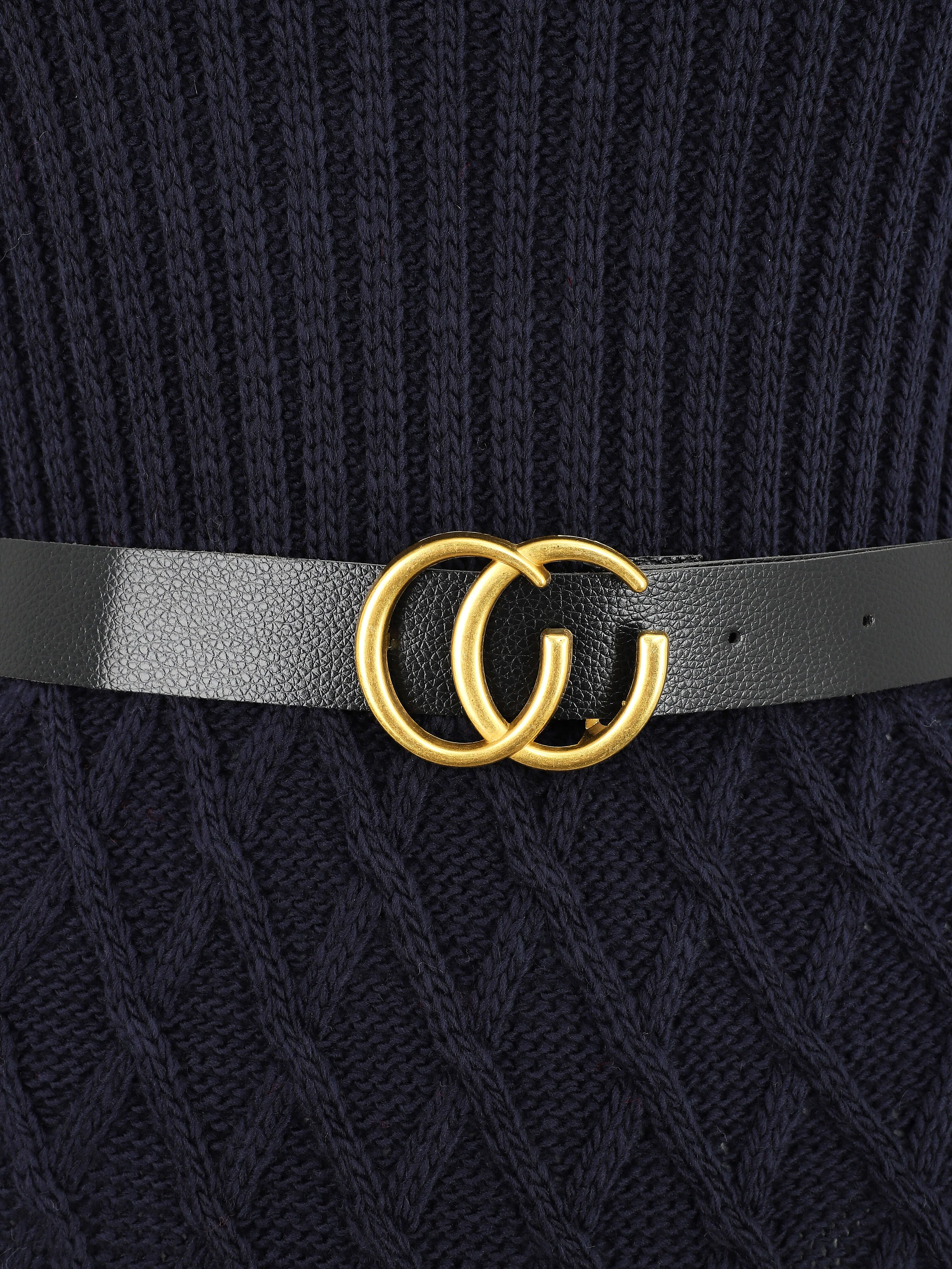 Korte trui jurk - Marine - Image 3