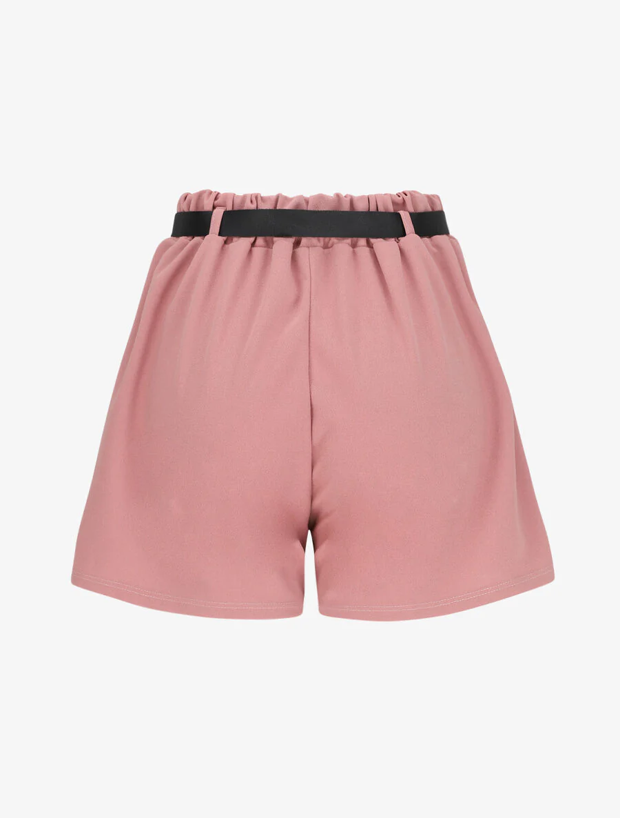 Korte uitlopende plooirok - Roze - Image 2